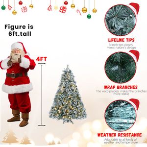 Árbol de Navidad Artificial Preiluminado de 1.2 m con 150 Luces Blancas Cálidas, Efecto Nieve, Pino Realista de PE para Decoración Navideña Interior - Product Image 3
