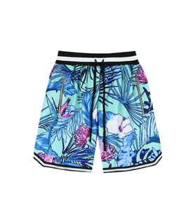 Men's Sublimation <b>Transfer</b> Print Floral Mesh <b>Board</b> Shorts Quick Dry Drawstring Waist Casual Swim Shorts With Pockets - Product Image 5