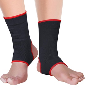 2026 Top Rank Boxing Protection <b>Ankle</b> <b>Support</b> Sleeve Black with Red Trim Compression Wrap for Adults Unisex Sports Protection - Product Image 1