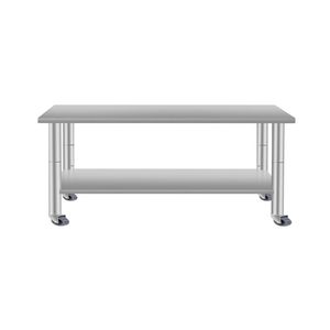Tavolo da Preparazione Commerciale 60x24 in Acciaio Inossidabile con Ripiano Inferiore e Ruote per Ristoranti e Uso Domestico - Isole e Carrelli da Cucina - Product Image 1