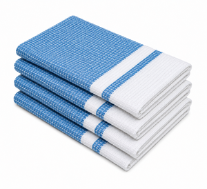 Serviette en bambou premium, ultra douce, séchage rapide, respectueuse de la peau, légère, bleu gaufré - Product Image 2