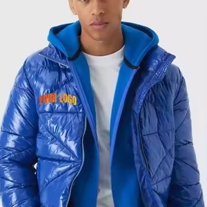 Custom Logo Front Canvas Hooded Winter Black Cotton <b>Filled</b> Bomber <b>Jacket</b> Fitness Wear <b>Men</b> - Product Image 5