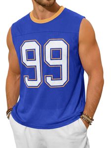 <b>Men</b> Y2K <b>Mesh</b> Jersey Tank <b>Top</b> Number Print Oversized Sleeveless Tee Bulk Supplier - Product Image 1