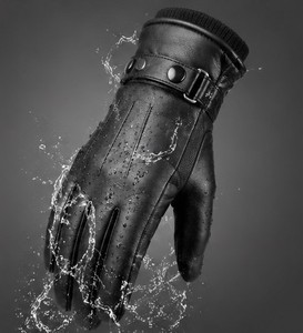 Gants de moto en cuir de mouton de haute qualité, écologiques, pour hommes et femmes, hiver, longueur poignet, compatibles écran tactile, détection de pointe, usage quotidien - Product Image 4