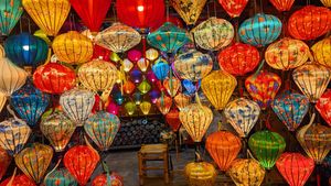 Lanterne en bambou vietnamienne suspendue, style floral asiatique, pour jardin, mariage, remise de diplôme, décoration de bar à sushis, faite à la main - Product Image 3