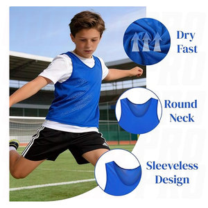 Maillots d'entraînement légers en mesh pour enfants Team Pinnies – Respirants pour le basketball, le football, le volley-ball - Product Image 4