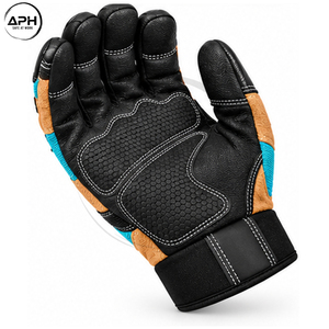 Service OEM ODM : Nouveaux gants de tronçonneuse bleus et noirs tendance avec zones de préhension texturées, paume rembourrée et sangle de poignet réglable - Product Image 3