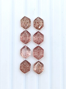 Piedra Preciosa de Cuarzo Fresa AAA, Corte Hexagonal Facetado Rojo, 6*4 mm, 7*5 mm, 100% NATURAL, para Joyería - Product Image 4