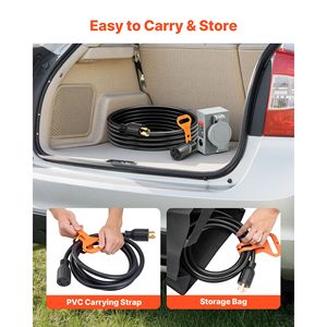 Caja de entrada de energía para generador de alta resistencia de 30 amperios, cable de extensión de 15 pies, 125/250V, NEMA L14-30P L14-30R SJTW, calibre 10, 1555 - Product Image 5