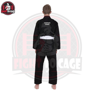 Kimono de Judo ODM Noir et Blanc Respirant Extensible 100% Coton Arts Martiaux Gi Coupe Automatisée Logo Avant Durable - Product Image 5