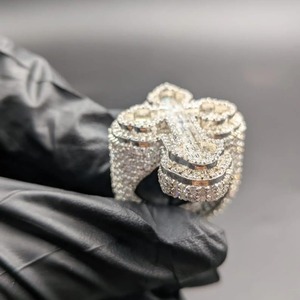 Iced Out Moissanite Cross <b>Ring</b> with Baguette Stones, 925 Sterling <b>Silver</b> Religious Hip Hop Statement Jewelry <b>Ring</b> <b>for</b> <b>Men</b> - Product Image 4