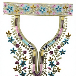 Patchs à coudre élégants en organza et dentelle à col rond, broderie de sequins, pour vêtements de fantaisie, textiles de maison et vêtements pour femmes - Product Image 1