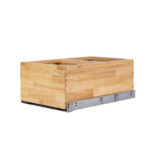 <b>Pull</b> <b>Out</b> Wooden Trash Can Frame for Kitchen Cabinet Storage Organizer Garbage <b>Bin</b> Holder Sliding System for Home Kitchen - Product Image 3