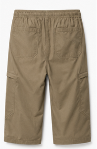 Shorts cargo marron pour homme, taille mi-haute, cordon de serrage, toile de coton, style décontracté - Product Image 6