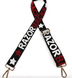 Razor Backs Webbing <b>Strap</b> With Raised Text Fashion Adjustable Shoulder Accessory - Product Image 1