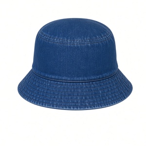 Sombrero de Pescador de Mezclilla Azul Oscuro para Mujer, con Logotipo Bordado ZPhiB, Ala Ancha, Estilo Casual Vintage, para Verano, Protección Solar - Product Image 4