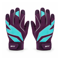 Gants de sport BFIT à doigts entiers, violet turquoise, antidérapants, respirants, avec sangle de poignet réglable, unisexe