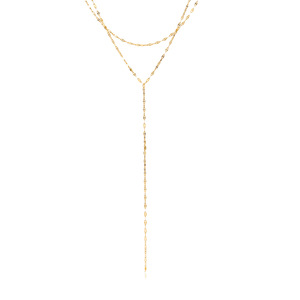 Collar de Acero Inoxidable Chapado en Oro de 18K, Joyería Minimalista de Doble Cadena, Collar en Forma de Y - Product Image 4