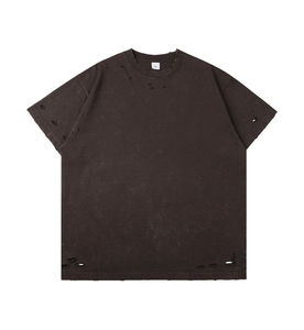 T-shirts effet usé 100% coton, légers, impression personnalisée, style streetwear, en vente - Product Image 3