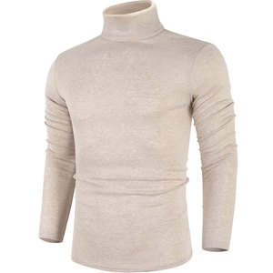 Chemise à col roulé en coton lourd pour homme, personnalisable avec logo brodé, design pull-over, pour un usage quotidien, chemises à col haut pour homme - Product Image 4