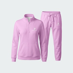Conjunto Deportivo de Mujer con Cierre de Cremallera de un Cuarto, Transpirable, Ligero y de Secado Rápido, con Pantalones con Cordón, Ropa de Invierno, Estilo Urbano - Product Image 3