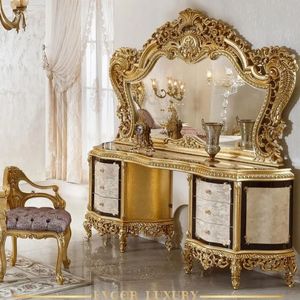 Juego de Dormitorio King Size Montage Beverly Hills, Estilo Tradicional de Lujo, Cama de Caoba Tallada en Oro Real, para Hotel o Villa, Garantizado - Product Image 4