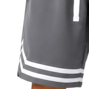 Shorts de basketball gris et blancs pour hommes, logo personnalisé, entraînement athlétique, sport, maille respirante, séchage rapide, performance athlétique - Product Image 3