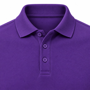 Polo de Manga Larga para Hombre, Color Lavanda Sólido, Cuello con Botones, Estilo Casual - Product Image 6