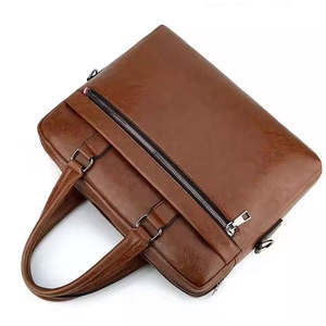 Vente flash - Sacoche d'ordinateur portable en cuir véritable imperméable et durable pour hommes - Product Image 1
