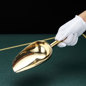 ที่ตักน้ำแข็งโลหะสีทองทันสมัย ของใช้จำเป็นในครัวสุดหรู - Product Image 3
