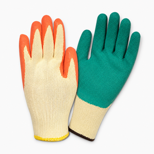 Cotton <b>Knit</b> Work <b>Gloves</b> With Full Latex Coating Anti-Slip Raised Micro-Diamond Texture <b>Knit</b> Wrist General Purpose Safety <b>Gloves</b> - Product Image 1