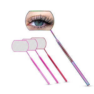 Espejo de forma redonda de extensión de pestañas de acero inoxidable de alta calidad con punta puntiaguda Mango de diferentes colores Etiqueta privada - Product Image 2