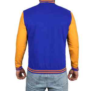 Vestes de baseball en chenille de laine premium avec logo personnalisé, broderie, manches en cuir blanc et bordeaux, col montant, pour homme, hiver. - Product Image 3