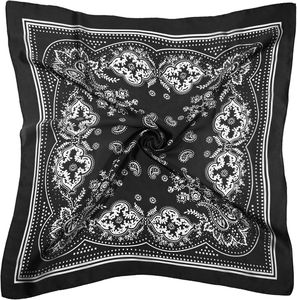 Foulard en soie 90x90 pas cher pour femme, avec logo personnalisé, en satin, bandana pour femme - Product Image 1