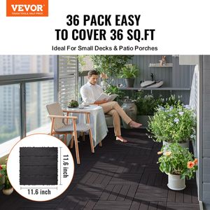 Piastrelle per Pavimenti a Incastro 36 Pezzi 11.6"x11.6" 36 Mq Pavimentazione Esterna in Plastica Impermeabile per Tutte le Condizioni Atmosferiche, Decking per Patio - Product Image 2
