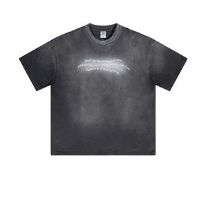 T-shirt vintage personnalisé avec logo imprimé, 250 GSM, 100% coton lourd, effet délavé au soleil, streetwear, délavé à l'acide, coupe oversize, t-shirt décontracté - Product Image 1
