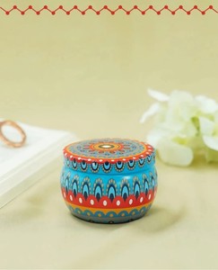 Decorative Moroccan <b>Candle</b> in Tin Jar for Home Fragrance <b>Calm</b> Atmosphere Aromatherapy Relaxation Bedroom Lounge and Meditation - Product Image 1