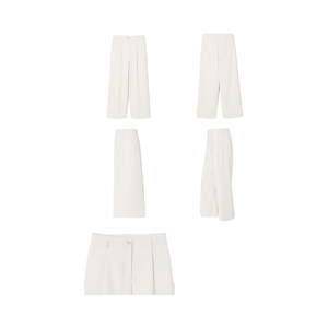 Pantalon pour homme blanc, formel, à boutons, léger, respirant, écologique, en tissu de coton et de polyester, taille haute - Product Image 1