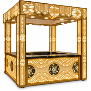 Station de buffet chauffe-plats en acier inoxydable noir et or King International Noctelle |   Classique moderne éclairé pour intérieur/extérieur - Product Image 2