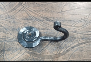 Vintage Wrought Iron Fish Rustic Heavy Duty <b>Black</b> Finish Hand Forged Wall Mounted <b>Hook</b> for Hat Coat <b>S</b> size 4 inch - Product Image 3