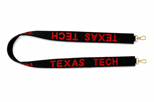 สายรัดกระเป๋าแบบเว็บบิ้งสีดำน้ำหนักเบาของ Texas Tech พร้อมตัวอักษรสีแดงนูนและตะขอสีทอง แฟชั่น ทนทาน ใช้ได้กับกระเป๋าในวันแข่งขัน - Product Image 4