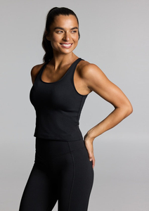 Haut de yoga pour femme à col rond, débardeur extensible sans manches, coupe ajustée, haut de sport et de fitness - Product Image 5