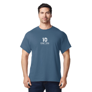 เสื้อยืดผู้ชาย คอตตอน แขนสั้น คอกลม เนื้อผ้านุ่ม สวมใส่สบาย เสื้อยืดพื้นฐาน สีน้ำเงินคราม - Product Image 2