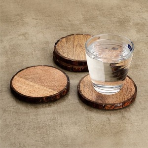 Rustic Asian Zen Natural Wood Coasters Handmade <b>Cup</b> <b>Mats</b> 33cm Diameter 8mm Thick Eco-Friendly Home Table Kitchen Decoration - Product Image 4