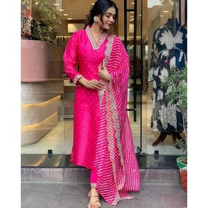 Hermosa parte superior e inferior de ropa de fiesta con Conjunto elegante de tamaño Dupatta XL - Product Image 4