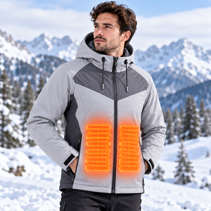 Rechargeable USB <b>Heated</b> Winter Jacket Smart Temperature Control Outdoor Hooded <b>Coat</b> <b>Men</b> Women Custom OEM - Product Image 3