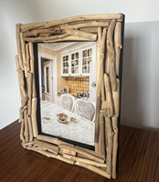 Cadre photo rectangulaire grand format en MDF brun naturel, à poser au mur ou sur table, impression UV personnalisable, fabriqué en Inde