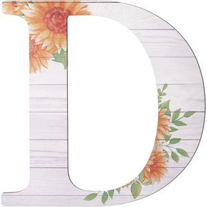 Grandi Lettere in Legno Rustico da 12 Pollici, Insegne Decorative a Forma di Girasole per Arredamento Casa - Product Image 1