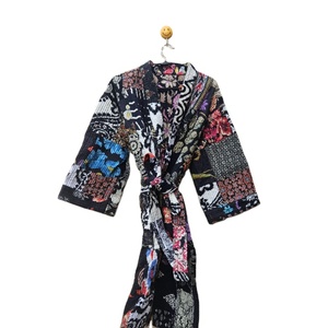 Indio hecho a mano vintage algodón patchwork kantha kimono bata mujer prendas de vestir ropa de dormir ropa de casa algodón suave ajuste cómodo - Product Image 1