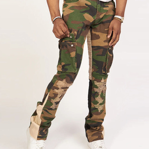 Pantalon cargo pour homme en toile camouflage, design de logo personnalisé, décontracté, élégant, respirant, séchage rapide, pantalon pour homme lavé - Product Image 5